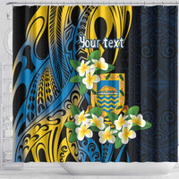 Personalised Tuvalu Beautiful Plumeria Flower Shower Curtain LT9 - Polynesian Pride