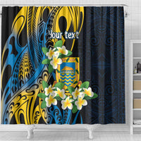 Personalised Tuvalu Beautiful Plumeria Flower Shower Curtain LT9 - Polynesian Pride