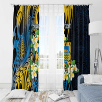 Personalised Tuvalu Beautiful Plumeria Flower Window Curtain LT9 - Polynesian Pride