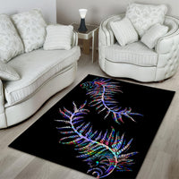 New Zealand Area Rug Aotearoa Silver Fern Mixed Papua Shell Purple Vibe LT9 - Polynesian Pride