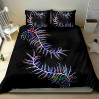 New Zealand Bedding Set Aotearoa Silver Fern Mixed Papua Shell Purple Vibe LT9 - Polynesian Pride