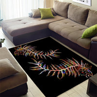 New Zealand Area Rug Aotearoa Silver Fern Mixed Papua Shell Red Vibe LT9 - Polynesian Pride