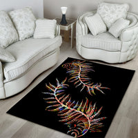 New Zealand Area Rug Aotearoa Silver Fern Mixed Papua Shell Red Vibe LT9 - Polynesian Pride