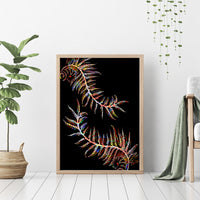 New Zealand Canvas Wall Art Aotearoa Silver Fern Mixed Papua Shell Red Vibe LT9 - Polynesian Pride