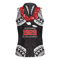 Samoa Black Saturday Women Sleeveless Polo Shirt Samoa mo Samoa with Black Ula Fala