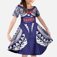 Samoa Black Saturday Family Matching Long Sleeve Bodycon Dress and Hawaiian Shirt Samoa mo Samoa with Blue Ula Fala