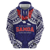 Samoa Black Saturday Hoodie Samoa mo Samoa with Blue Ula Fala