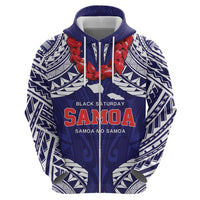 Samoa Black Saturday Hoodie Samoa mo Samoa with Blue Ula Fala