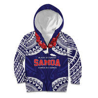 Samoa Black Saturday Kid Hoodie Samoa mo Samoa with Blue Ula Fala