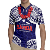 Samoa Black Saturday Rugby Jersey Samoa mo Samoa with Blue Ula Fala