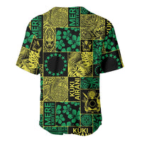 Cook Islands Mere Kiritimiti Baseball Jersey Pacific Patchwork Xmas Vibes LT9 - Polynesian Pride