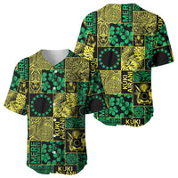 Cook Islands Mere Kiritimiti Baseball Jersey Pacific Patchwork Xmas Vibes LT9 - Polynesian Pride