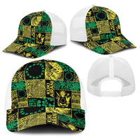 Cook Islands Mere Kiritimiti Baseball Net Cap Pacific Patchwork Xmas Vibes LT9 - Polynesian Pride