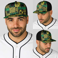 Cook Islands Mere Kiritimiti Baseball Net Cap Pacific Patchwork Xmas Vibes - Polynesian Pride