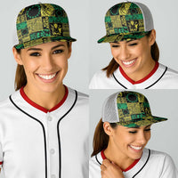 Cook Islands Mere Kiritimiti Baseball Net Cap Pacific Patchwork Xmas Vibes - Polynesian Pride