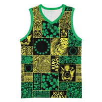 Cook Islands Mere Kiritimiti Basketball Jersey Pacific Patchwork Xmas Vibes - Polynesian Pride