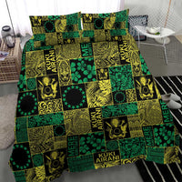 Cook Islands Mere Kiritimiti Bedding Set Pacific Patchwork Xmas Vibes - Polynesian Pride