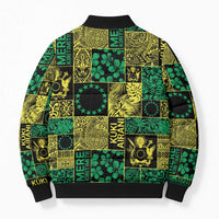 Cook Islands Mere Kiritimiti Bomber Puffer Jacket Pacific Patchwork Xmas Vibes - Polynesian Pride