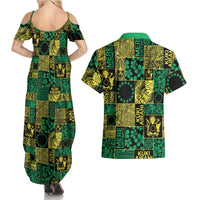 Cook Islands Mere Kiritimiti Couples Matching Summer Maxi Dress and Hawaiian Shirt Pacific Patchwork Xmas Vibes LT9 - Polynesian Pride