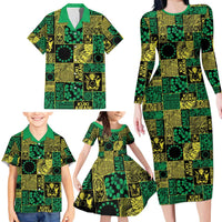 Cook Islands Mere Kiritimiti Family Matching Long Sleeve Bodycon Dress and Hawaiian Shirt Pacific Patchwork Xmas Vibes LT9 - Polynesian Pride