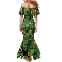 Cook Islands Mere Kiritimiti Family Matching Mermaid Dress and Hawaiian Shirt Pacific Patchwork Xmas Vibes LT9 - Polynesian Pride