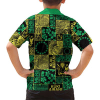 Cook Islands Mere Kiritimiti Family Matching Short Sleeve Bodycon Dress and Hawaiian Shirt Pacific Patchwork Xmas Vibes - Polynesian Pride