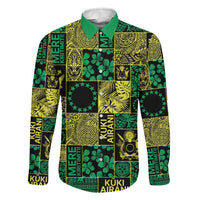 Cook Islands Mere Kiritimiti Family Matching Short Sleeve Bodycon Dress and Hawaiian Shirt Pacific Patchwork Xmas Vibes - Polynesian Pride