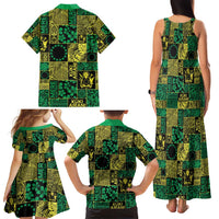 Cook Islands Mere Kiritimiti Family Matching Tank Maxi Dress and Hawaiian Shirt Pacific Patchwork Xmas Vibes - Polynesian Pride