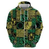Cook Islands Mere Kiritimiti Hoodie Pacific Patchwork Xmas Vibes - Polynesian Pride