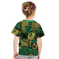 Cook Islands Mere Kiritimiti Kid T Shirt Pacific Patchwork Xmas Vibes LT9 - Polynesian Pride