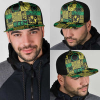 Cook Islands Mere Kiritimiti Mesh Trucker Cap Pacific Patchwork Xmas Vibes LT9 - Polynesian Pride
