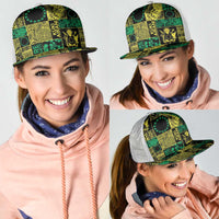 Cook Islands Mere Kiritimiti Mesh Trucker Cap Pacific Patchwork Xmas Vibes LT9 - Polynesian Pride