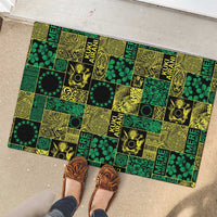 Cook Islands Mere Kiritimiti Rubber Doormat Pacific Patchwork Xmas Vibes - Polynesian Pride