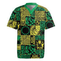 Cook Islands Mere Kiritimiti Rugby Jersey Pacific Patchwork Xmas Vibes LT9 Green - Polynesian Pride