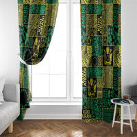 Cook Islands Mere Kiritimiti Window Curtain Pacific Patchwork Xmas Vibes - Polynesian Pride