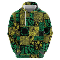 Cook Islands Mere Kiritimiti Zip Hoodie Pacific Patchwork Xmas Vibes - Polynesian Pride