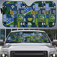 Solomon Islands Meri Kirihimete Auto Sun Shade Pacific Patchwork Xmas Vibes - Polynesian Pride