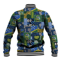 Solomon Islands Meri Kirihimete Baseball Jacket Pacific Patchwork Xmas Vibes - Polynesian Pride