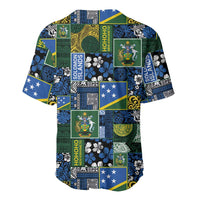Solomon Islands Meri Kirihimete Baseball Jersey Pacific Patchwork Xmas Vibes LT9 - Polynesian Pride