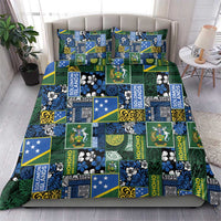 Solomon Islands Meri Kirihimete Bedding Set Pacific Patchwork Xmas Vibes - Polynesian Pride
