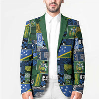 Solomon Islands Meri Kirihimete Blazer Pacific Patchwork Xmas Vibes - Polynesian Pride