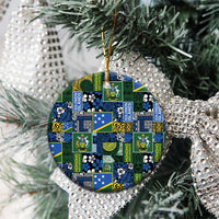 Solomon Islands Meri Kirihimete Ceramic Ornament Pacific Patchwork Xmas Vibes - Polynesian Pride
