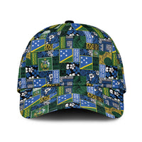 Solomon Islands Meri Kirihimete Classic Cap Pacific Patchwork Xmas Vibes LT9 Universal Fit Blue - Polynesian Pride