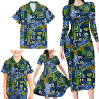 Solomon Islands Meri Kirihimete Family Matching Long Sleeve Bodycon Dress and Hawaiian Shirt Pacific Patchwork Xmas Vibes - Polynesian Pride