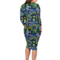 Solomon Islands Meri Kirihimete Family Matching Long Sleeve Bodycon Dress and Hawaiian Shirt Pacific Patchwork Xmas Vibes - Polynesian Pride
