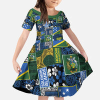 Solomon Islands Meri Kirihimete Family Matching Mermaid Dress and Hawaiian Shirt Pacific Patchwork Xmas Vibes - Polynesian Pride
