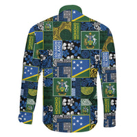 Solomon Islands Meri Kirihimete Family Matching Off The Shoulder Long Sleeve Dress and Hawaiian Shirt Pacific Patchwork Xmas Vibes - Polynesian Pride