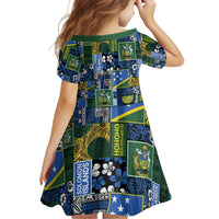 Solomon Islands Meri Kirihimete Family Matching Off Shoulder Maxi Dress and Hawaiian Shirt Pacific Patchwork Xmas Vibes - Polynesian Pride