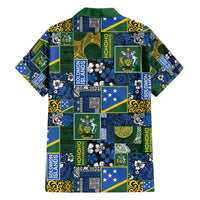 Solomon Islands Meri Kirihimete Family Matching Short Sleeve Bodycon Dress and Hawaiian Shirt Pacific Patchwork Xmas Vibes - Polynesian Pride