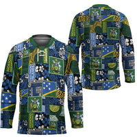 Solomon Islands Meri Kirihimete Hockey Jersey Pacific Patchwork Xmas Vibes LT9 - Polynesian Pride